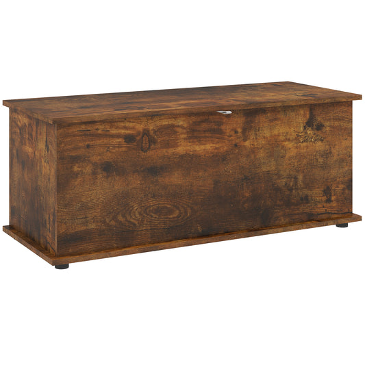 39.5" Storage Chest Bench with Flip-Top Lid - Rustic Brown