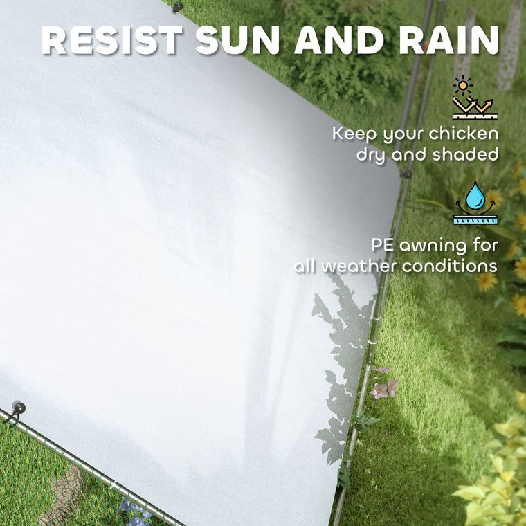 39.4' x 9.8' Metal Chicken Coop with Water & UV Protection