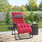 Padded Zero Gravity Chair, Folding Recliner Chair, Patio Lounger with Cup Holder, Adjustable Backrest, Removable Cushion for Outdoor, Deck, Poolside, Red