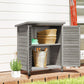 Wooden Garden Storage Shed Kit Wood Garage Tool Organisation Cabinet with 2 Door , 34" x 18" x 38", Grey