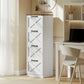 4 Drawer File Cabinet with Silent Slides, Vertical Farmhouse Filing Cabinet Fits Letter/A4 Size Home Office, White