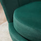 Modern Accent Chair, Velvet-Touch Fabric Leisure Club Chair with Gold Metal Legs for Bedroom, Dark Green
