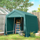 Garden Storage Tent, Patio Storage Shelter w/ Metal Frame and Double Zipper Doors, Green