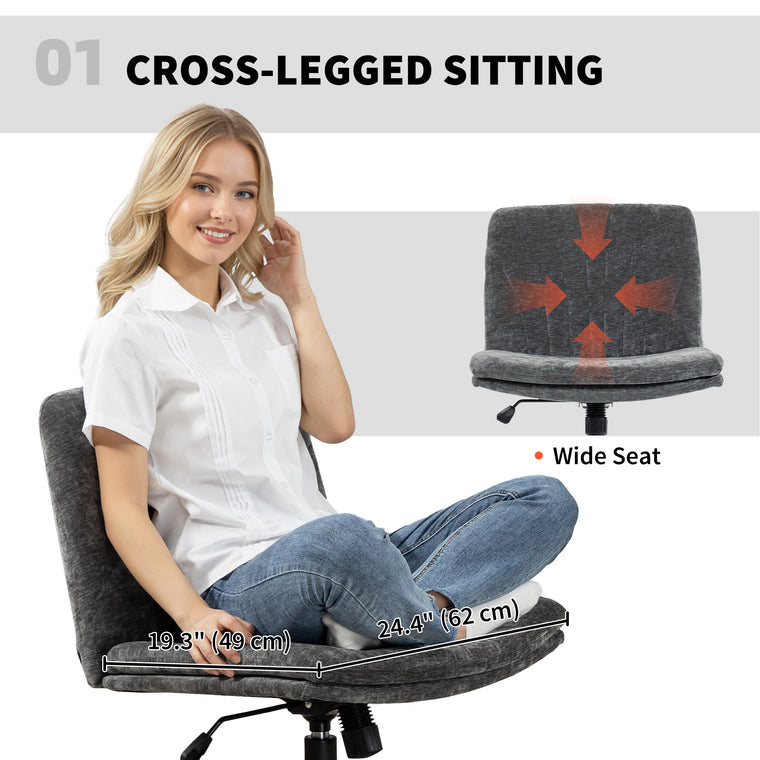 Armless Criss Cross Office Chair with Wheels