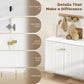 Sideboard, Modern Buffet Cabinet, Coffee Bar Cabinet with Fluted Doors and Adjustable Shelf, White