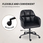 Swivel Office Chair, Faux Leather Desk Chair with Adjustable Height for Living Room, Bedroom, Study, Black