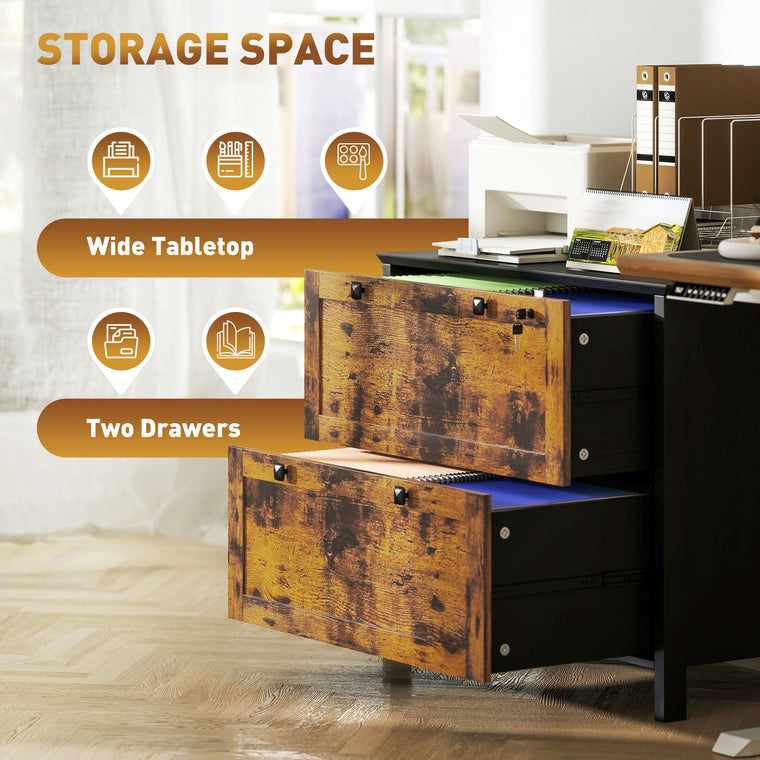 2-Drawer Lockable Filing Cabinet