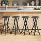 Set of 4 Foldable Barstools, Counter Height Bar Stools with Footrest and Steel Legs for Kitchen Island, Black