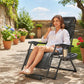 Zero Gravity Chair, Reclining Outdoor Lounger Chair with Cup Holder, 400 LBS Capacity, Dark Grey
