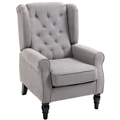 Button Tufted Wingback Accent Chair - Grey