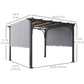 10' x 10' Outdoor Pergola Patio Gazebo Canopy Sun Shelter, Steel Frame, Grey