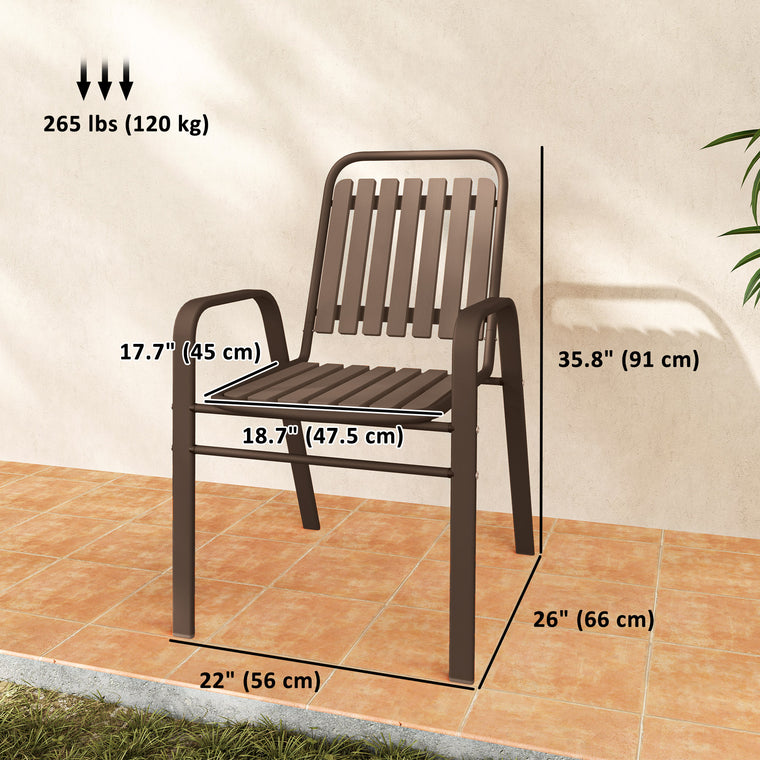 Stackable Outdoor Dining Chairs, Set of 4