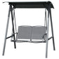 2-Seat Outdoor Porch Swing Patio Swing with Adjustable Canopy, Removable Seat and and Steel Frame for Garden, Poolside
