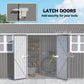 Metal Garden Storage Shed, Outdoor Tool Storage House with Lockable Door, Vents, Sloped Roof, Light Grey