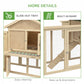 Wooden Chicken Coop, Outdoor Backyard Garden Large Rabbit Hutch with Nesting Box, Run, Ramp, Drawer