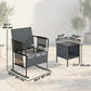 3 Pieces Rocking Bistro Set Outdoor Patio Furniture Set with Side Pockets, Mesh Seat, Cushions, 2-Tier Table, Grey