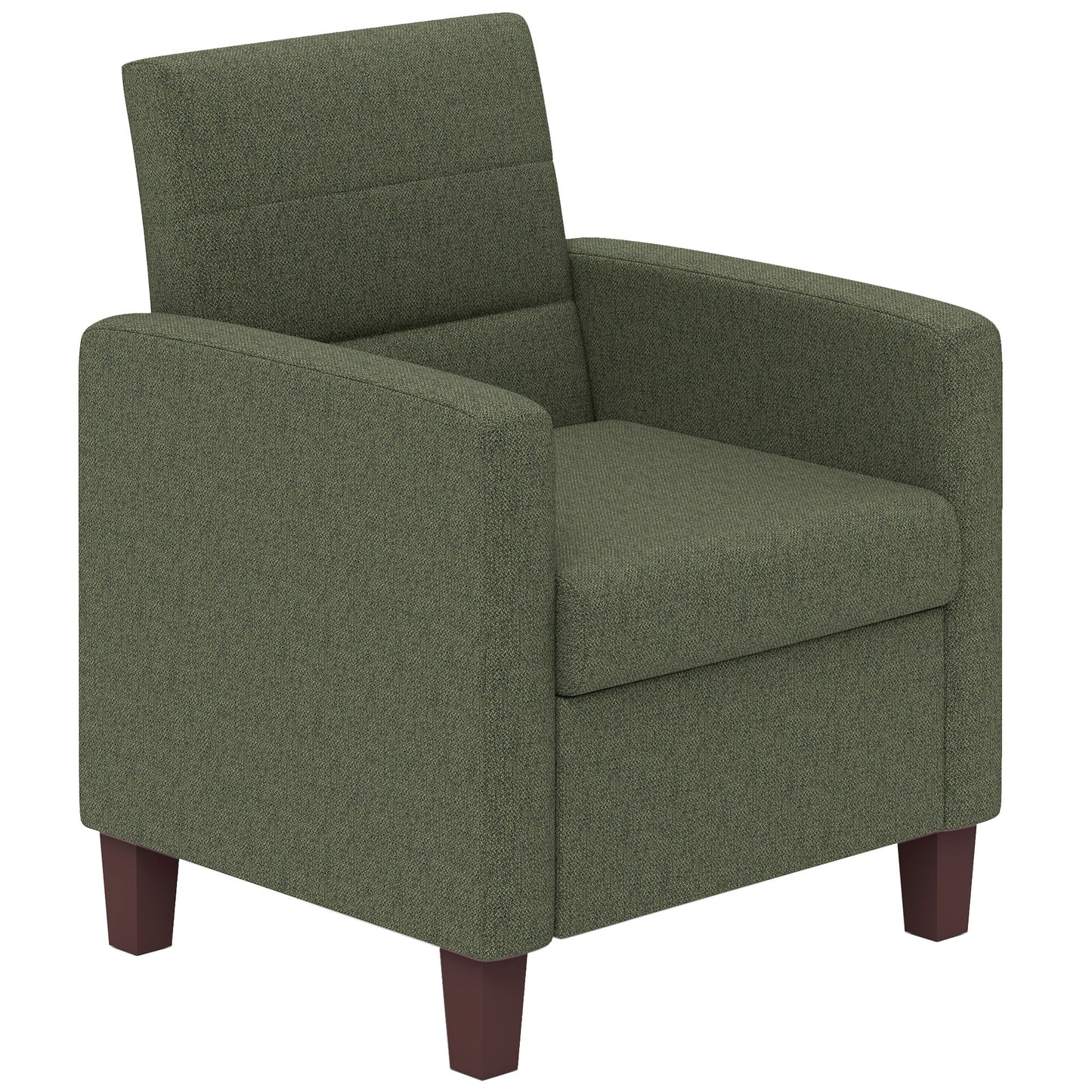 Fabric Accent Chair, Modern Armchair with Seat Cushion and Non-Slip Pads for Living Room, Bedroom, Dark Green