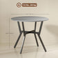 35" Round Dining Table, Modern Dining Room Table with Steel Frame, Space Saving Small Kitchen Table, Grey