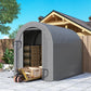 Outdoor Storage Shed, Heavy Duty Galvanized Steel Portable Shed for Bike, Motorcycle, Garden Tools, Black