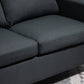 L-Shape Sofa, Modern Sectional Couch with Ottoman, Corner Sofa for Living Room, Dark Grey