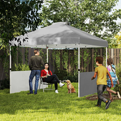 10' x 10' Dark Grey UV50+ Pop-Up Sun Shelter with Half Sidewalls