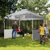 10' x 10' Dark Grey UV50+ Pop-Up Sun Shelter with Half Sidewalls