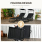 2 Piece Folding Outdoor Chaise Lounges, Pool Tanning Chairs with Reclining Back, Sunshade for Beach, Patio, Dark Grey