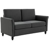 2-Seat Sofa with Wood Legs - Dark Grey