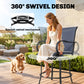 Outdoor Bar Stools Set of 2, 360° Swivel Bar Height Chairs, 26.8" x 29.5" x 48.4", Tan