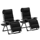 2pcs Reclining Zero Gravity Chair with Adjustable Backrest, Folding Garden Sun Lounger with Removable Cushion, Grey