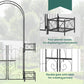 7.1FT Metal Garden Arch with Gate and 4 Planter Boxes, Garden Arbor Trellis for Climbing Plants, Outdoor Wedding, Decoration, Bridal Party, Black