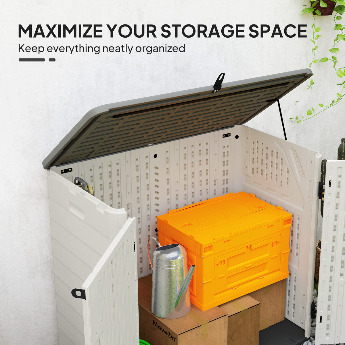 185 Gallon Storage Cabinet with Openable Top and Lockable Doors