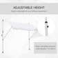 10x5ft Manual Retractable Awning, Patio Sun Shade Canopy Shelter with 5.6-9.2ft Support Pole, Water Resistant UV Protector, for Window, Door, Porch, Deck, White