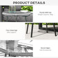 Rattan Side Table, Round Outdoor Table, with Round PE Rattan and Tempered Glass Table Top for Patio, Garden, Dark Grey