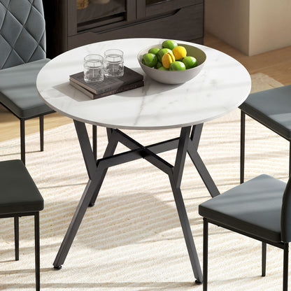 35" Round Dining Table with Steel Frame