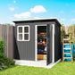 7' x 4' Galvanised Steel Outdoor Storage Shed, Garden Shed with Window, Lockable Wide Door and Air Vents, Dark Grey