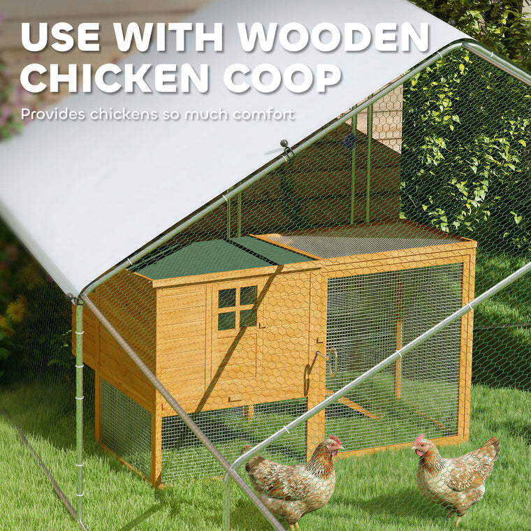 39.4' x 9.8' Metal Chicken Coop with Water & UV Protection