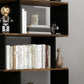 5-Tier Bookshelf, Geometric S-Shaped Bookcase, Tall Narrow Display Shelf for Living Room, Study Room, Rustic Brown