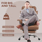 400LBS Massage Office Chair, Executive Office Chair with 6-Point Vibration, Footrest and Lumbar Support, Brown