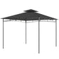 10' x 10' Gazebo, Soft Top Outdoor Gazebo with 2-Tier Roof, Metal Frame, Dark Grey