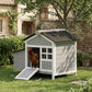 Wooden Chicken Coop with Nesting Box, Pull-out Metal Tray, for 1-2 Chickens, 36" x 25" x 27"