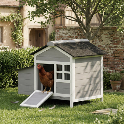 36" x 25" x 27" Wooden Chicken Coop with Nesting Box