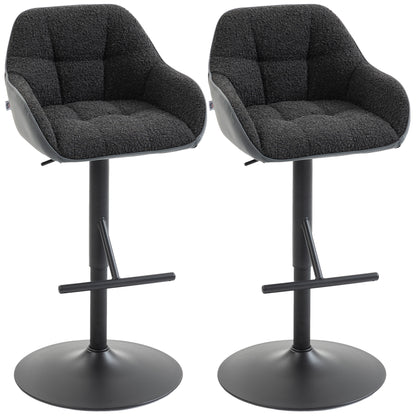 Swivel Counter Height Bar Stools Set of 2 with Back - Black