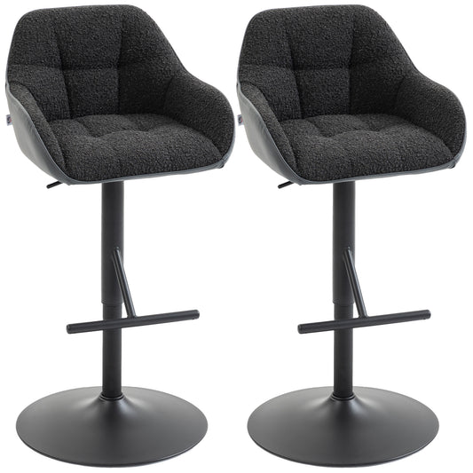 Swivel Counter Height Bar Stools Set of 2 with Back - Black