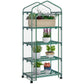 27" x 20" x 65" Portable Greenhouse with 4 Tier Shelves and Wheels, Outdoor Hot House Plant Flower Greenhouse, Steel Frame, Plastic Cover, Clear