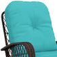 Outdoor Wicker Rattan Rocking Chair Patio Rocker with Thick Cushions for Garden Backyard Porch, Light Green