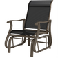 Outdoor Glider Chair, Patio Glider with Steel Frame and Mesh Fabric, Outdoor Chair for Backyard, Garden, Porch, Black