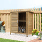 Wooden Garden Storage Shed Kit Wood Garage Tool Organisation Cabinet with 2 Door , 34" x 18" x 38", Natural