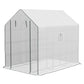 Walk-in Greenhouse with 3 Tier, Garden Plant Growhouse with Roll-up Door and Mesh Windows, 140 x 213 x 190 cm, White