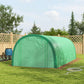 Upgraded Tunnel Greenhouse Green House with Mesh Door and Windows, 6 Plant Labels and Gloves, White